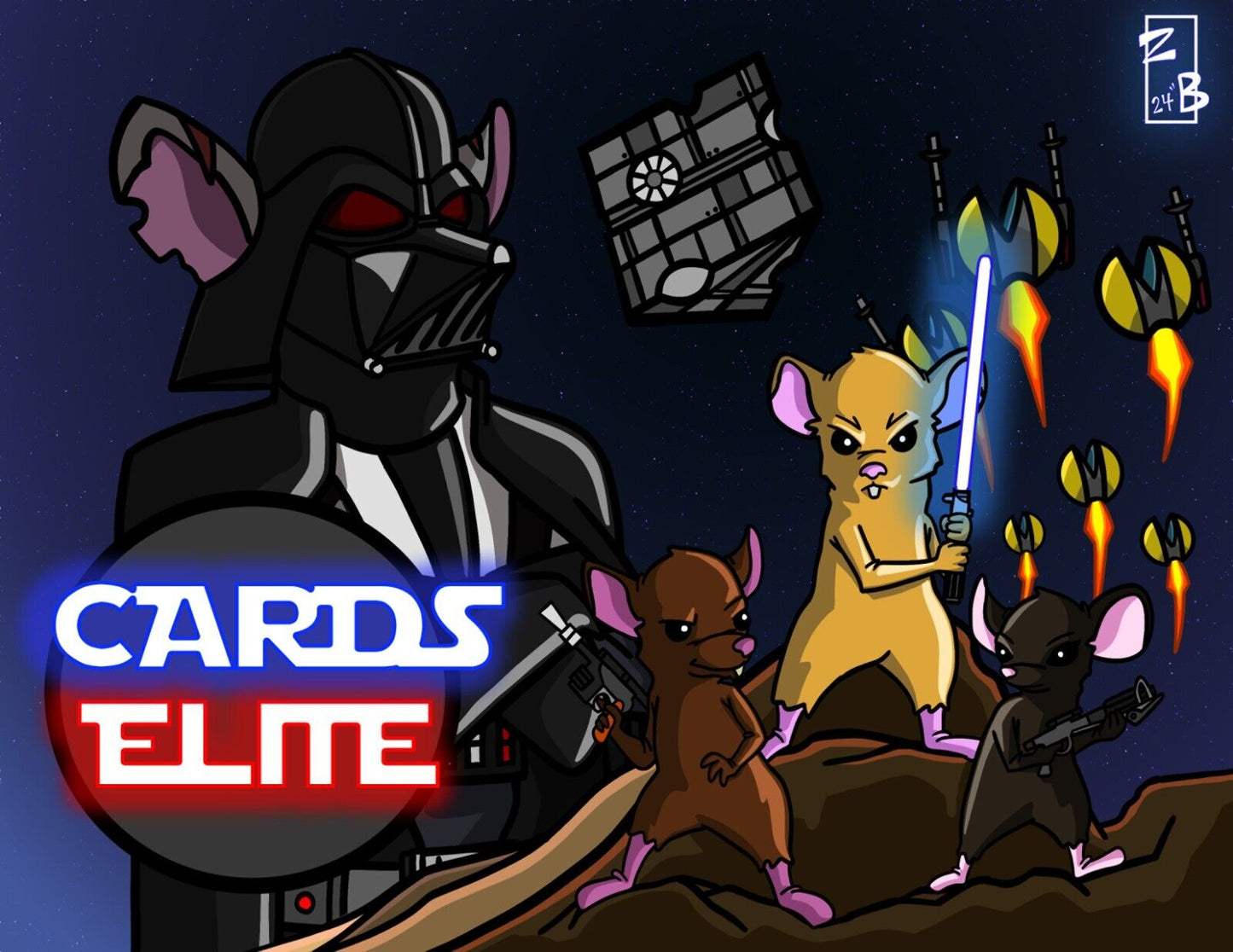 Pokemon MTG Star Wars 24in x 14in CardsElite Playmat, "Star Rats"