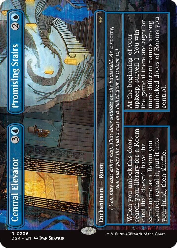 Central Elevator || Promising Stairs (Borderless) (Foil) MTG