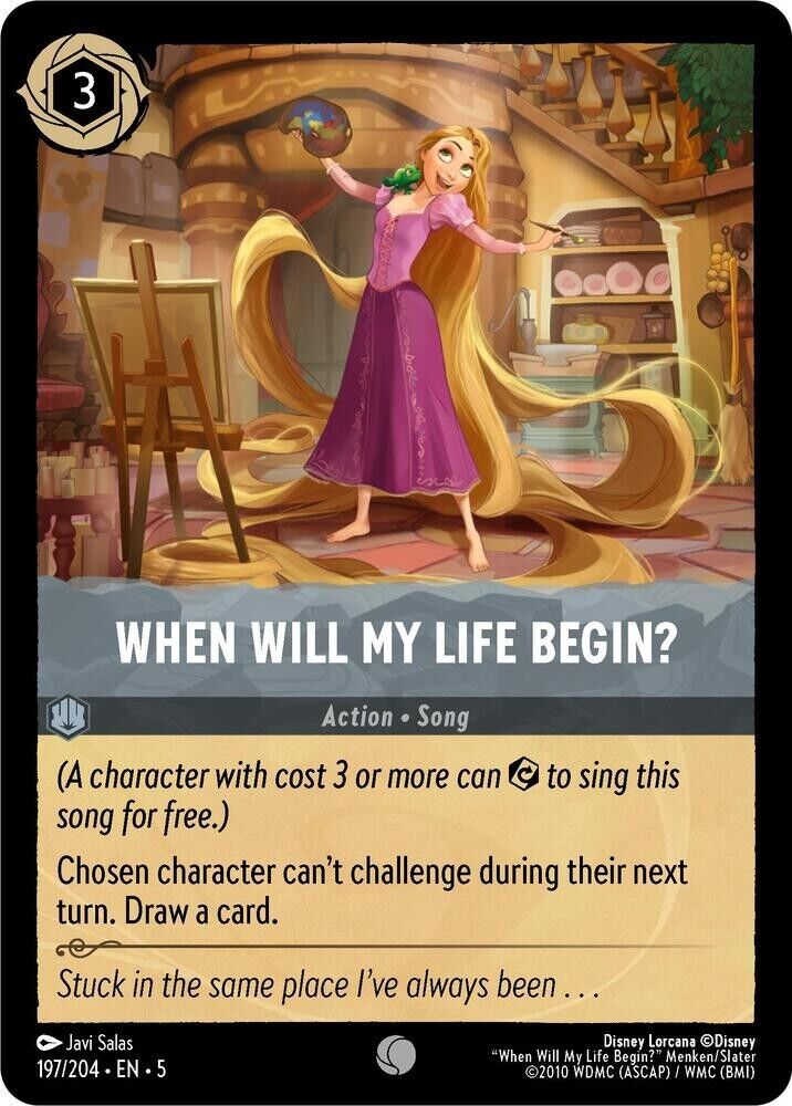 When Will My Life Begin? Cold Foil Disney Lorcana 197/204 Shimmering Skies