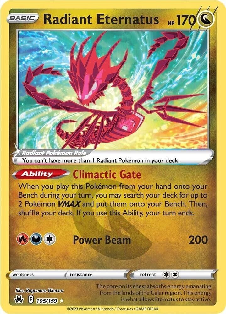 Radiant Eternatus 105/159 Crown Zenith Holo NM Pokemon PKM