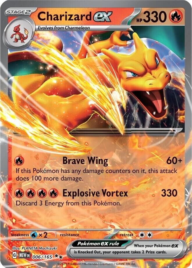 Charizard ex 006/165 Sv: Scarlet & Violet 151 Holo Pokemon Near Mint PKM