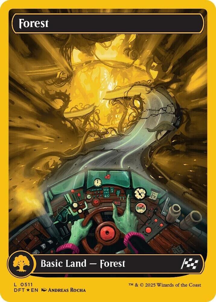 Forest (0511) (First-Place Foil) Aetherdrift MTG