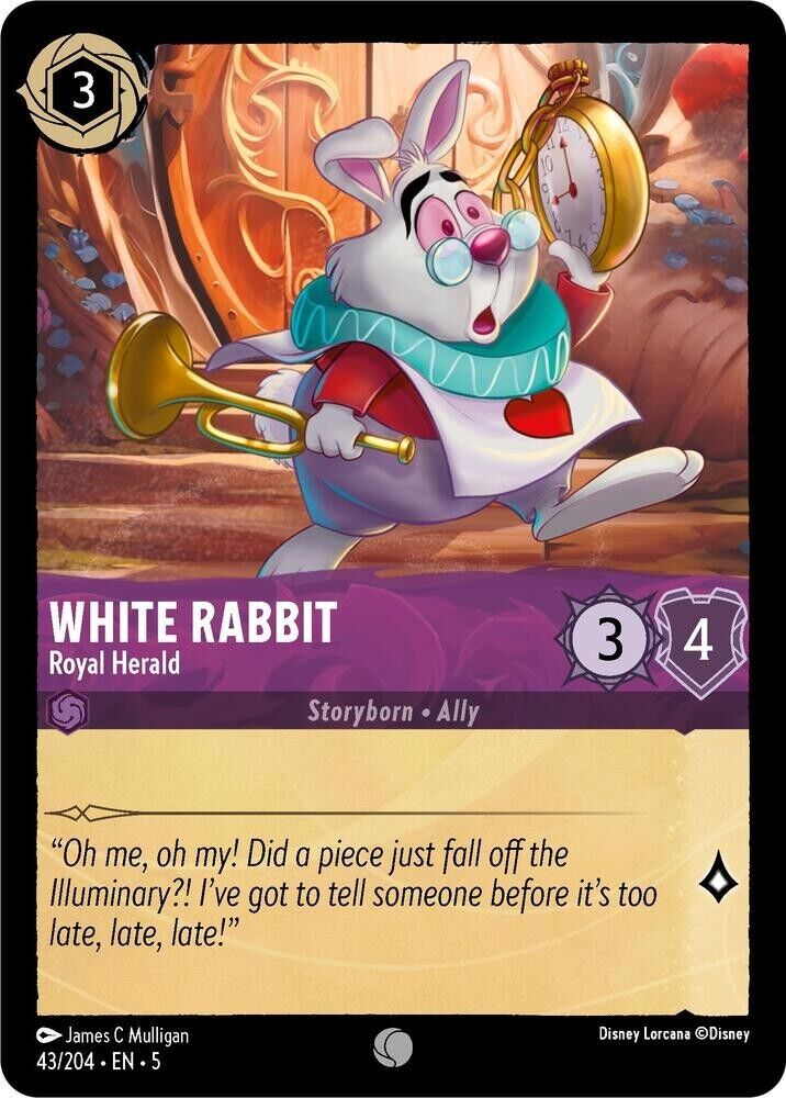 White Rabbit Royal Herald Cold Foil Disney Lorcana 43/204