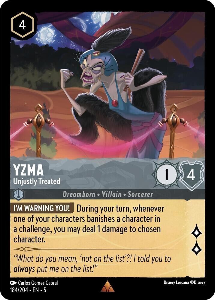 Yzma Unjustly Treated Non-Foil Disney Lorcana 184/204