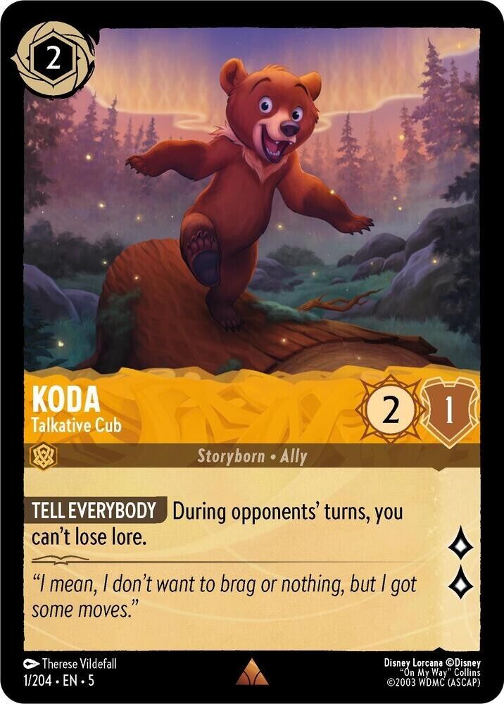 Koda Talkative Cub Non-Foil Disney Lorcana 1/204