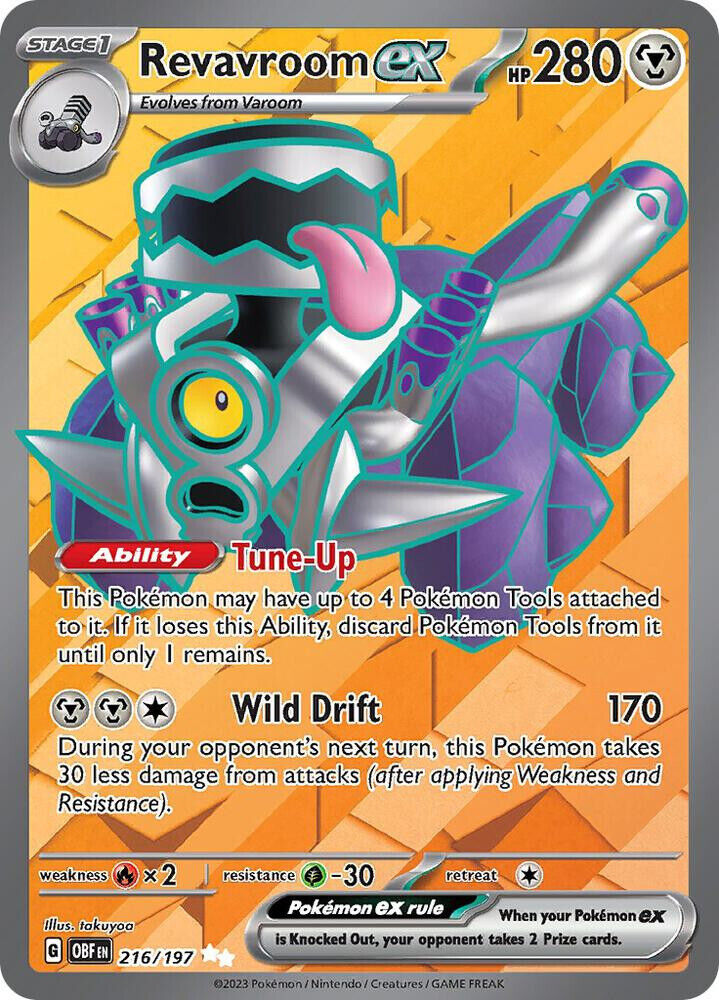 Revavroom ex 216/197 Sv03: Obsidian Flames Holo Pokemon NM PKM