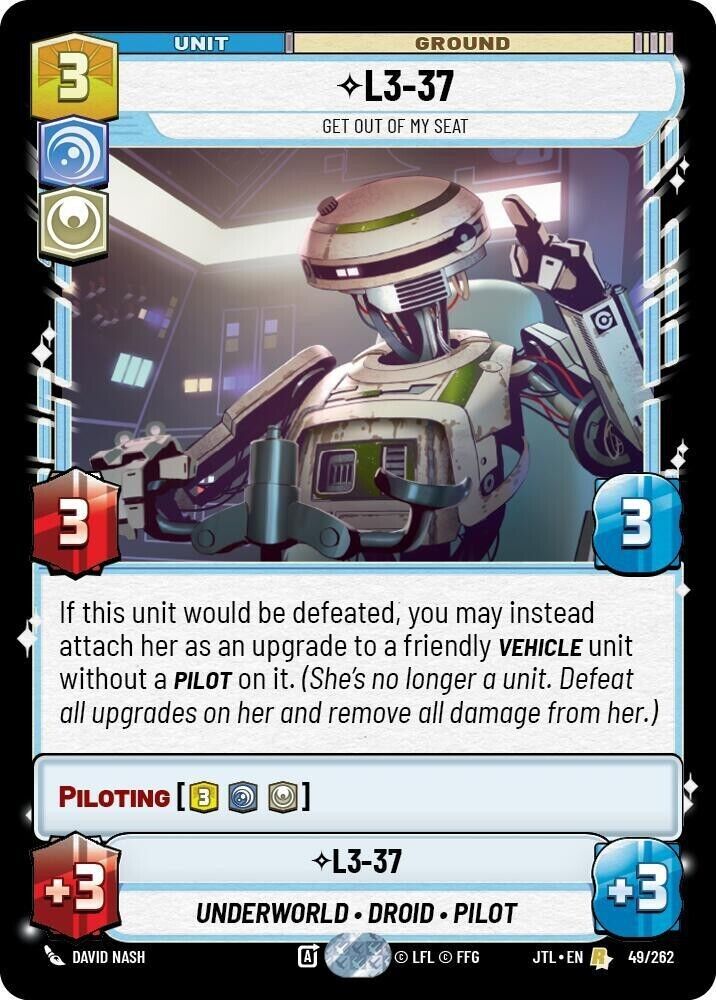 L3-37 - Get Out Of My Seat (Non-Foil) JTL SWU
