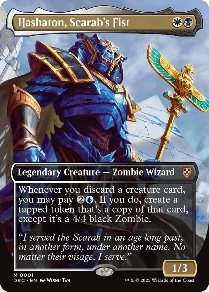 Hashaton, Scarab's Fist (Borderless) (Non-Foil) Aetherdrift MTG