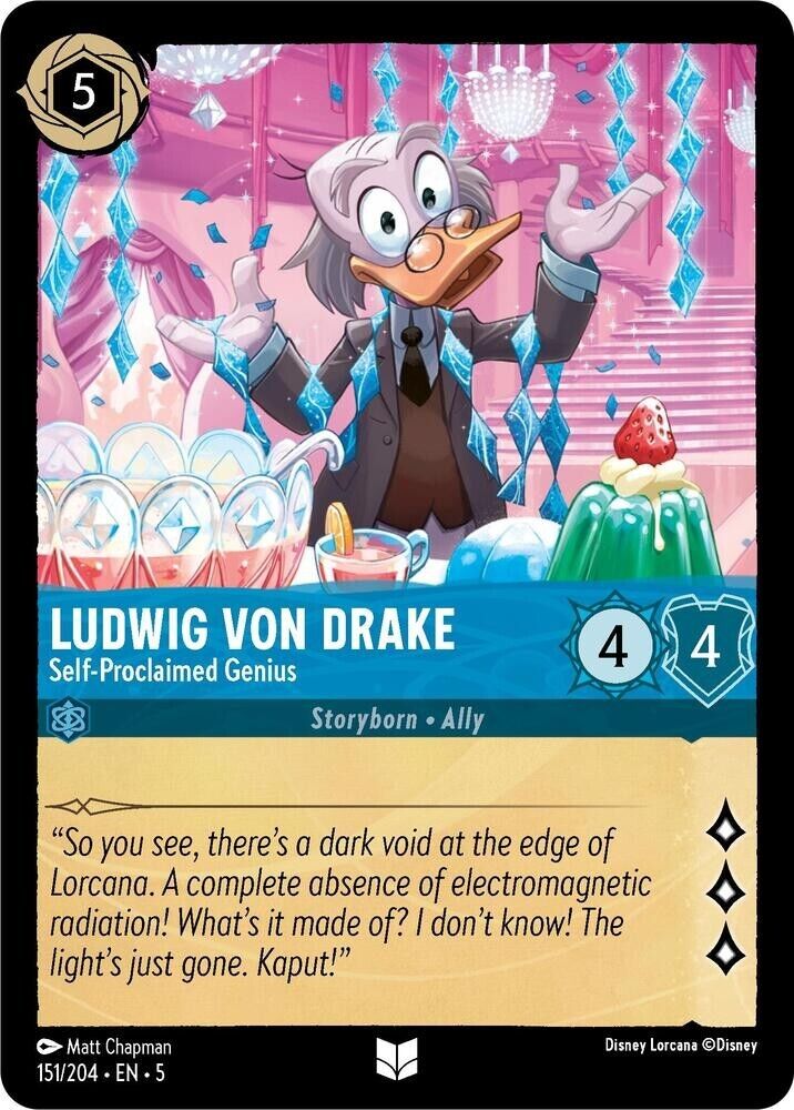 Ludwig Von Drake Self-Proclaimed Genius Cold Foil Disney Lorcana 151/204
