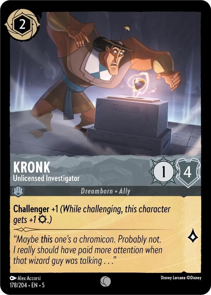 Kronk Unlicensed Investigator Cold Foil Disney Lorcana 178/204