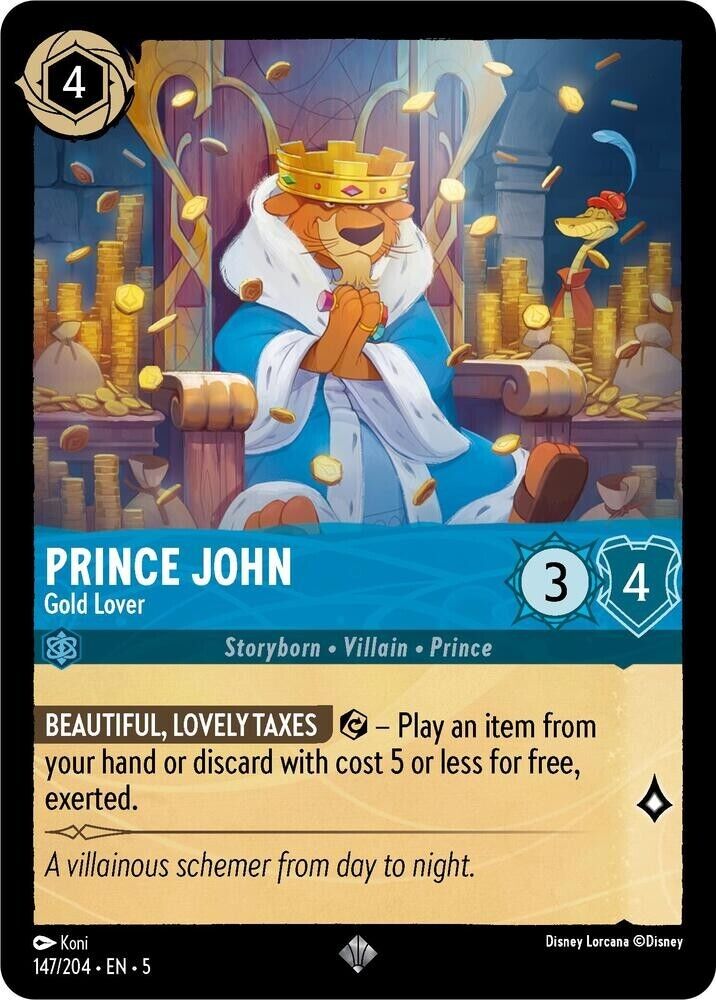 Prince John Gold Lover Non-Foil Disney Lorcana 147/204