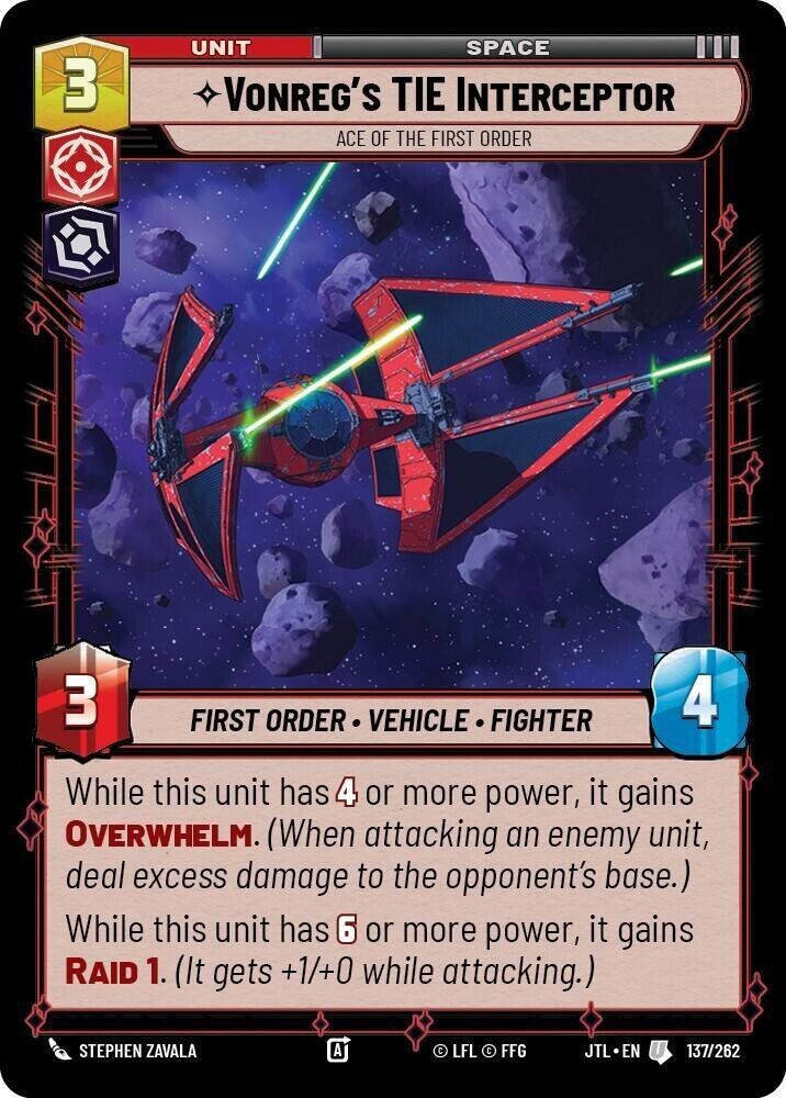 Vonreg's TIE Interceptor - Ace of the First Order (Non-Foil) JTL SWU