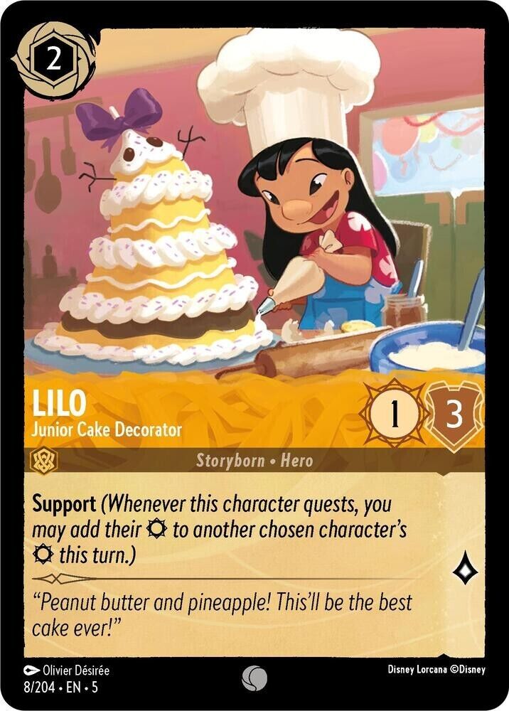Lilo Junior Cake Decorator Cold Foil Disney Lorcana 8/204 Shimmering Skies