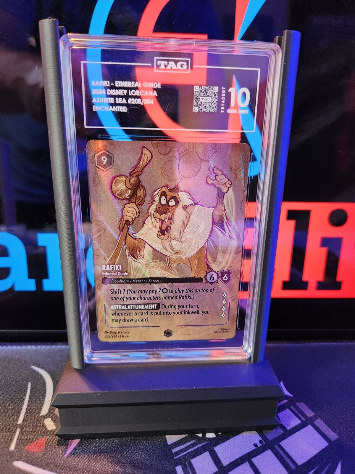 Graded Card Slab Display Stand Black PSA TAG