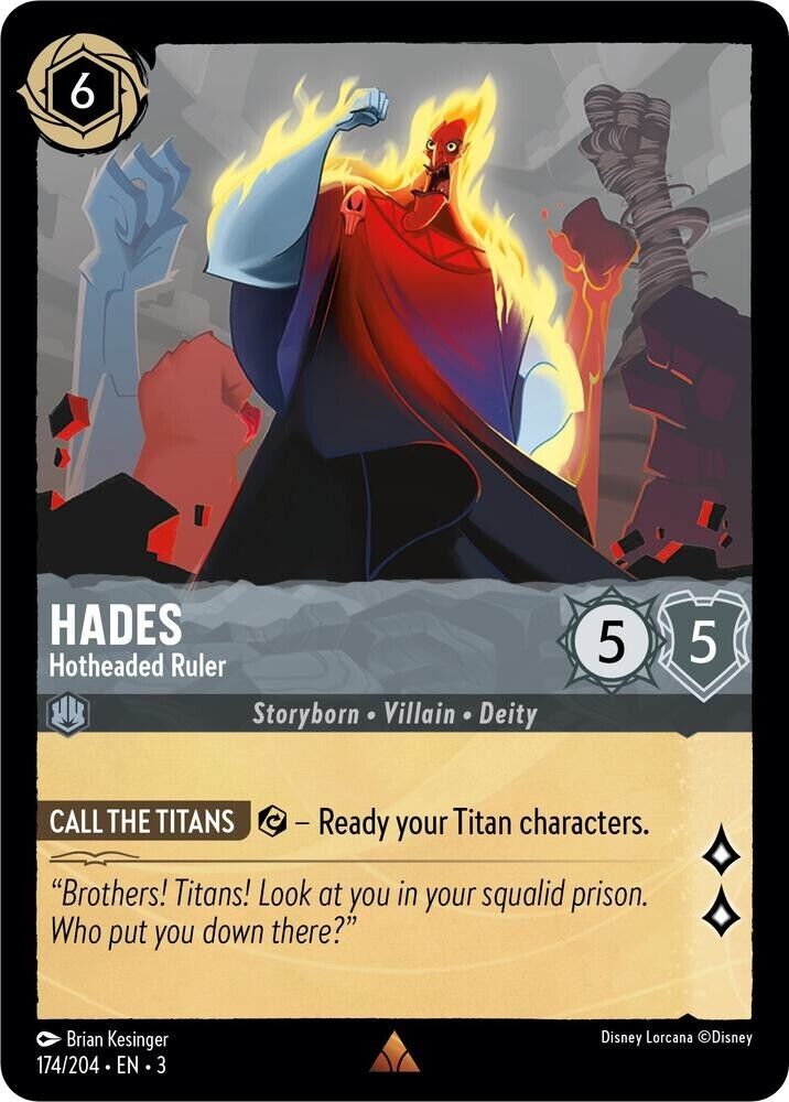 Hades Hotheaded Ruler Non-Foil Disney Lorcana 174/204
