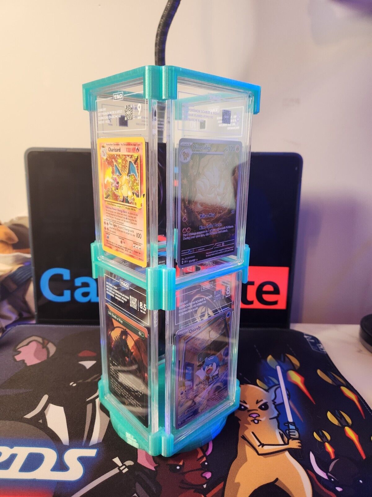 Graded Card Stand - Compatible with TAG - Turnable 360 Card Display - SlabTower