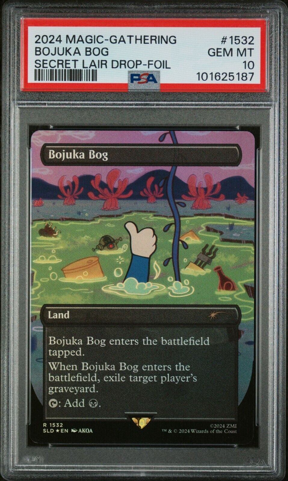 PSA 10 - MTG Bojuka Bog - Borderless Foil - Fallout Secret Lair - 1532 Rare