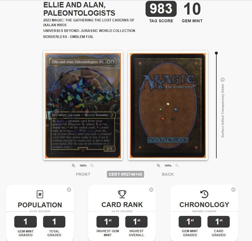 MTG ELLIE AND ALAN, PALEONTOLOGISTS Jurassic World Brdles-Emb Foil #0035 TAG 10