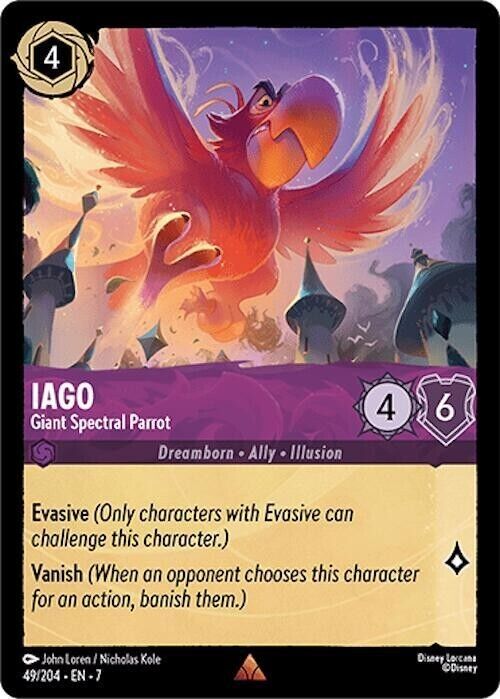 Iago Giant Spectral Parrot Non-Foil Disney Lorcana 49/204 Archazia's Island