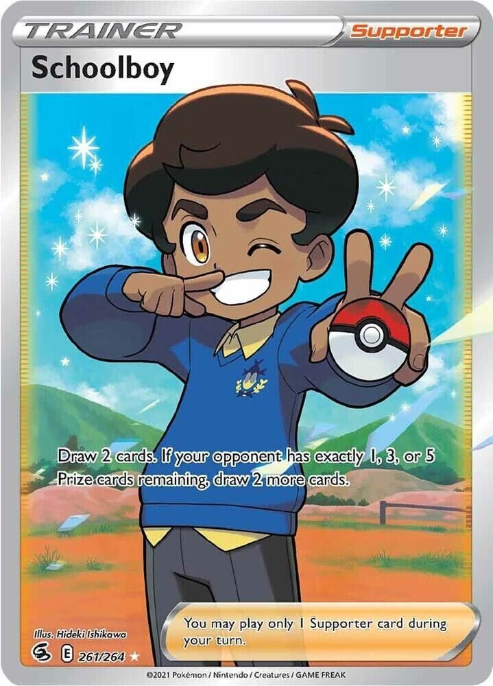 Schoolboy (Full Art) 261/264 Swsh08: Fusion Strike Holo Supporter trainer nm PKM