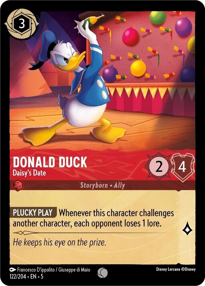 Donald Duck Daisy's Date Cold Foil Disney Lorcana 122/204 Shimmering Skies