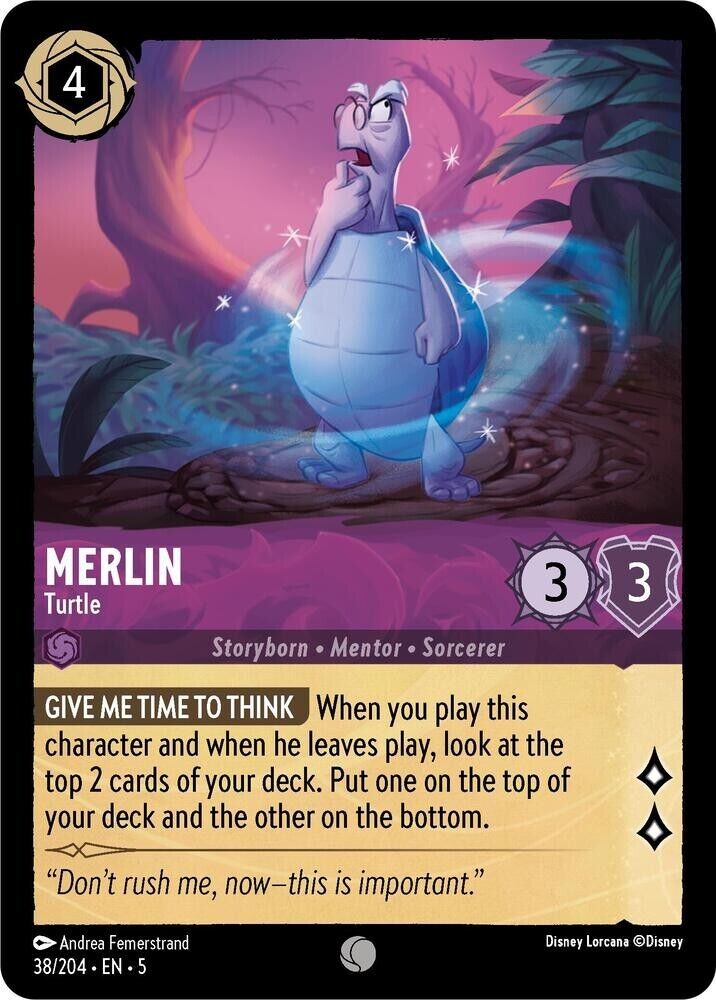Merlin Turtle Cold Foil Disney Lorcana 38/204