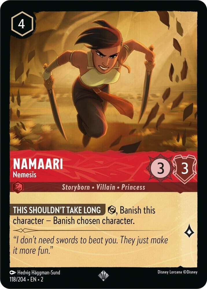 Namaari Nemesis Cold Foil Disney Lorcana 118/204 Rise of the Floodborn