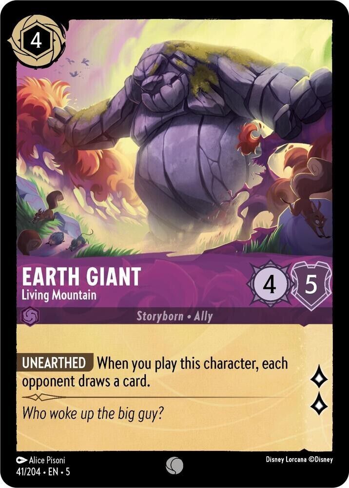 Earth Giant Living Mountain Cold Foil Disney Lorcana 41/204 Shimmering Skies