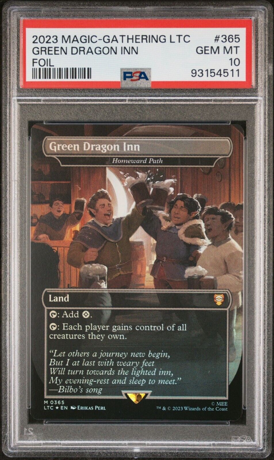 PSA 10 MTG GREEN DRAGON INN Foil #0365 LoTR 2023