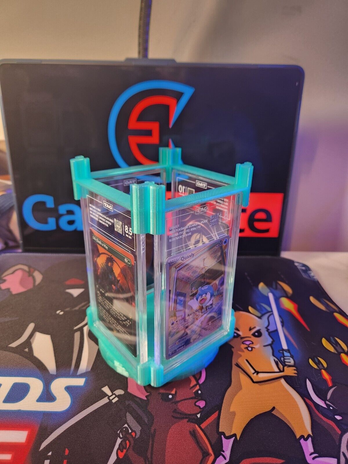 Graded Card Stand - Compatible with PSA/CGC - Turnable 360 Display - SlabTower