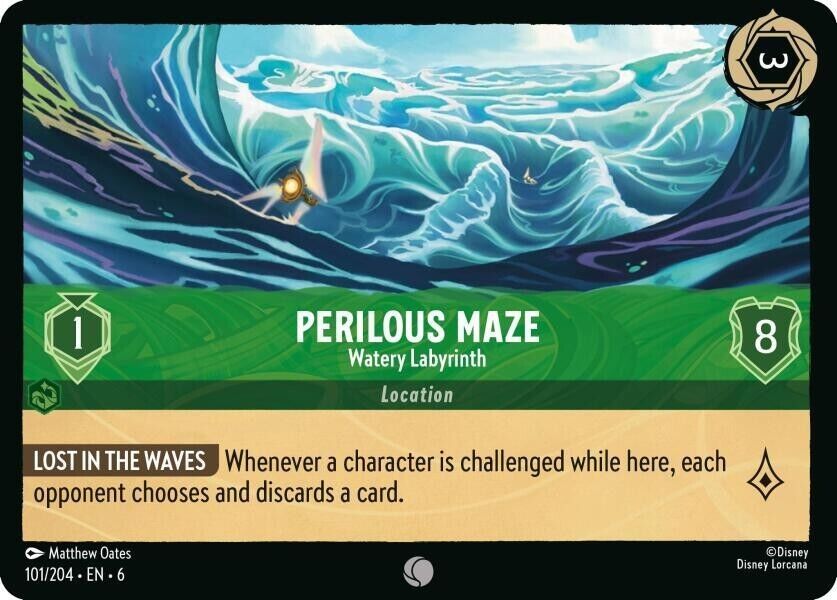 Perilous Maze Watery Labyrinth Cold Foil Disney Lorcana 101/204 Azurite Sea