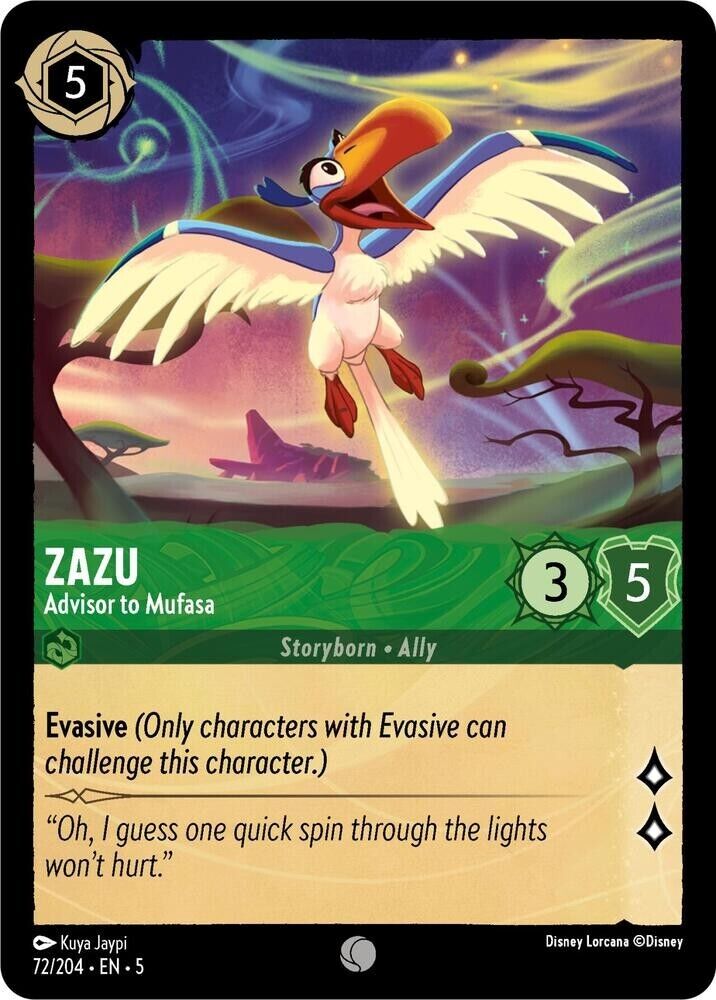 Zazu Advisor to Mufasa Cold Foil Disney Lorcana 72/204
