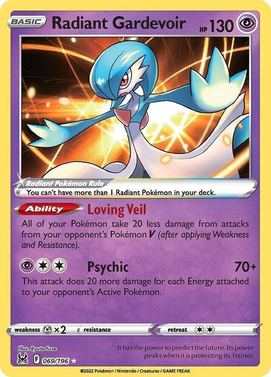 Radiant Gardevoir 069/196 Swsh11: Lost Origin Holo NM Pokemon PKM