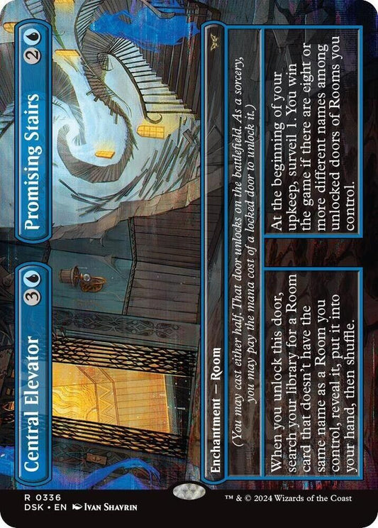 Central Elevator || Promising Stairs (Borderless) (Foil) MTG