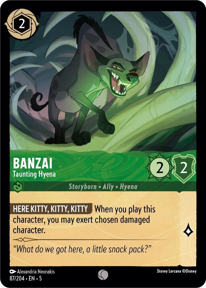 Banzai Taunting Hyena Cold Foil Disney Lorcana 87/204 Shimmering Skies
