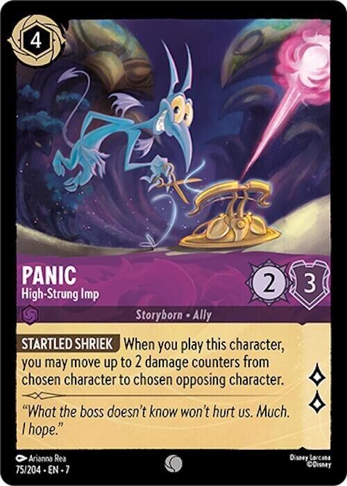 Panic High-Strung Imp Cold Foil Disney Lorcana 75/204 Archazia's Island