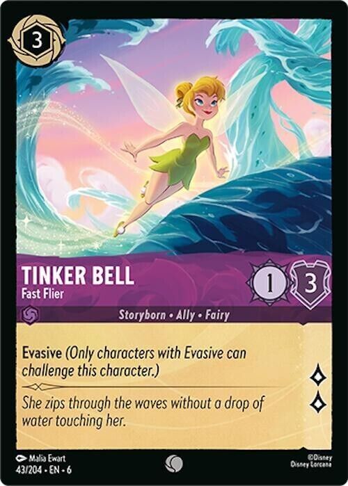 Tinker Bell Fast Flier Cold Foil Disney Lorcana 43/204