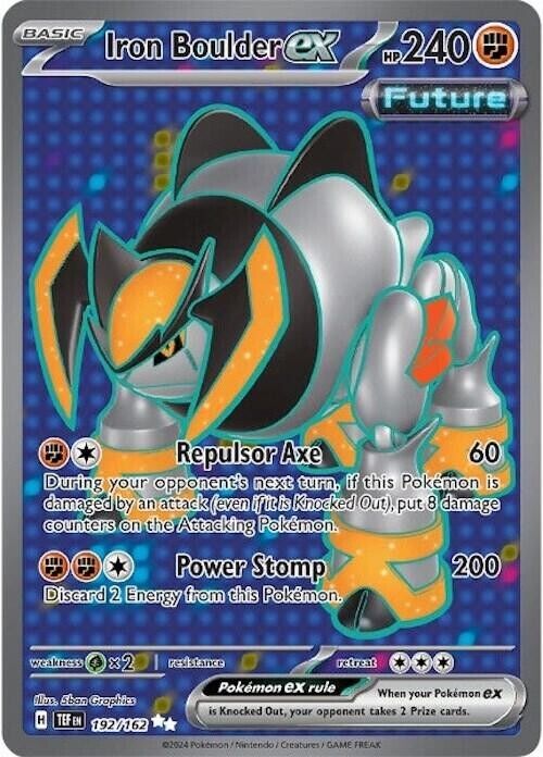 Iron Boulder ex 192/162 Sv05: Temporal Forces Holo Future Pokemon NM PKM