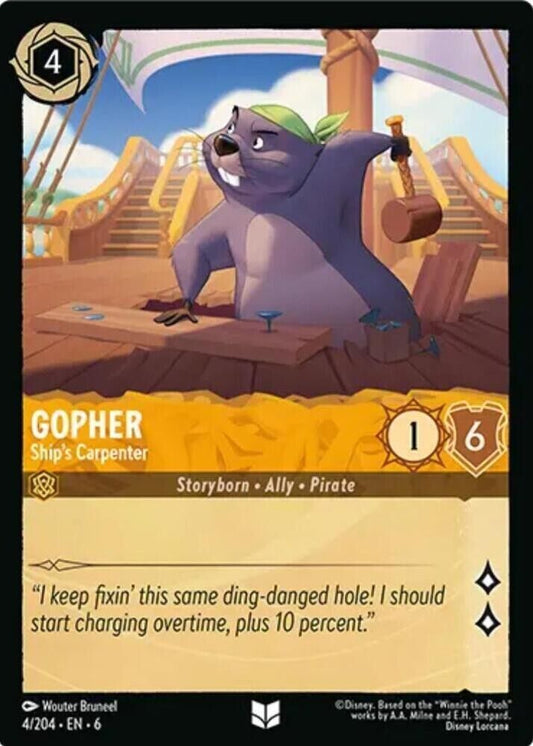 Gopher Ship's Carpenter Cold Foil Disney Lorcana 4/204