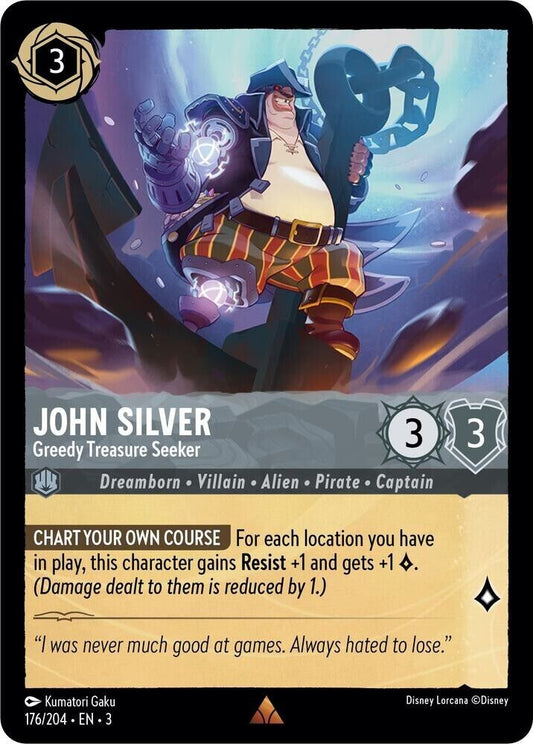 John Silver Greedy Treasure Seeker Non-Foil Disney Lorcana 176/204