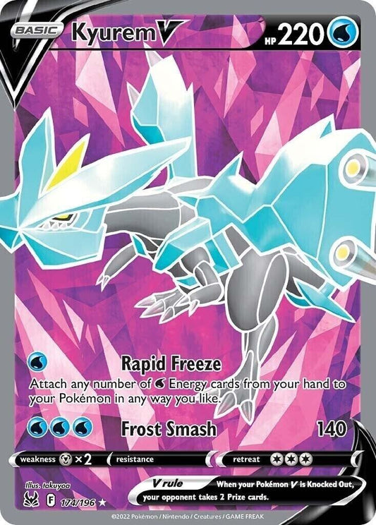 Kyurem V (Full Art) 174/196 Swsh11: Lost Origin Holo Pokemon NM PKM