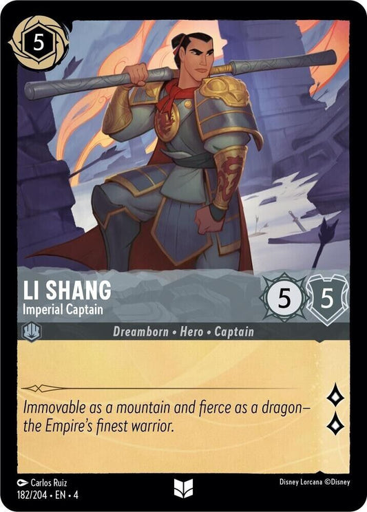 Li Shang Imperial Captain Cold Foil Disney Lorcana 182/204 Ursula's Return