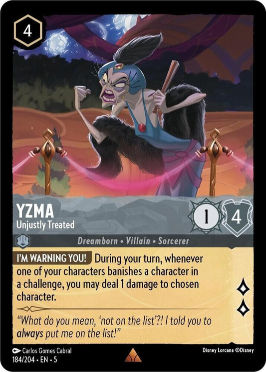 Yzma Unjustly Treated Non-Foil Disney Lorcana 184/204