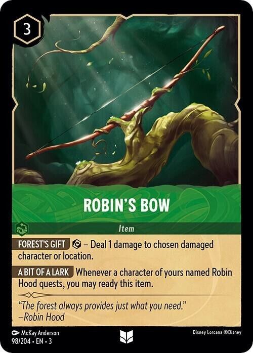 Robin's Bow Cold Foil Disney Lorcana 98/204 Into the Inklands