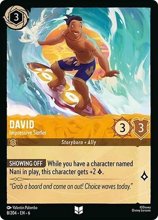 David Impressive Surfer Cold Foil Disney Lorcana 8/204