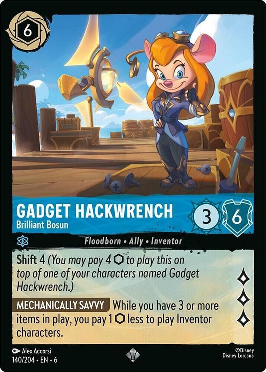 Gadget Hackwrench Brilliant Bosun Non-Foil Disney Lorcana 140/204