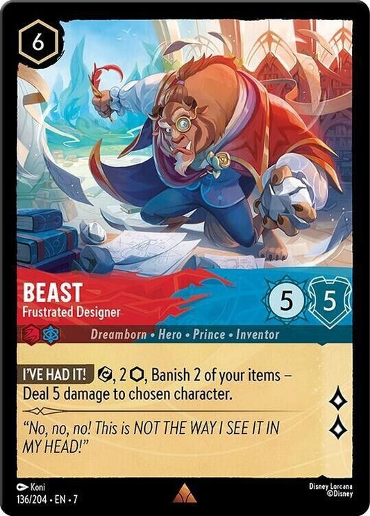 Beast Frustrated Designer Non-Foil Disney Lorcana 136/204 Archazia's Island