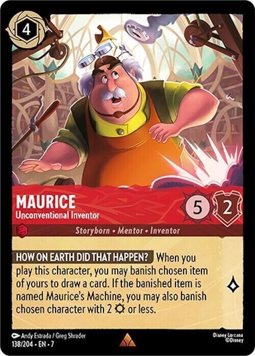 Maurice Unconventional Inven Non-Foil Disney Lorcana 138/204 Archazia's Island