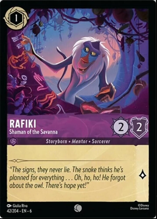 Rafiki Shaman of the Savanna Cold Foil Disney Lorcana 42/204 Azurite Sea