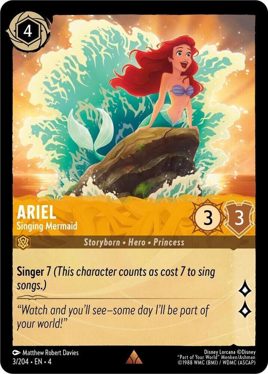 Ariel - Singing Mermaid Non-Foil Disney Lorcana 3/204